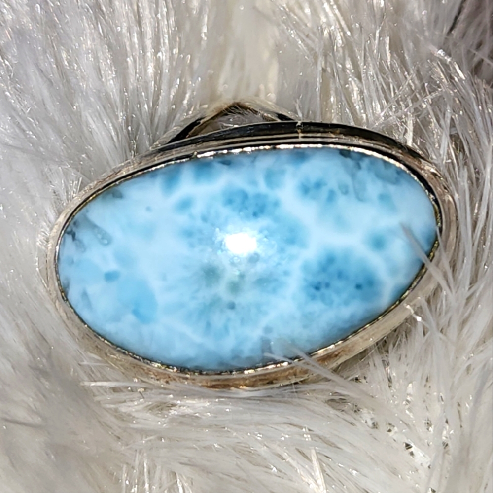 🌟LN🌟 Larimar Ring Sterling Silver Sz 9